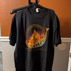 Black Graphic T-Shirt with Colorful Design